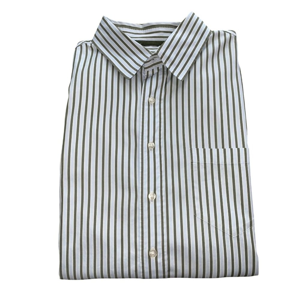 Thomas Pink XXL Green & Blue Striped Button-Up Shirt